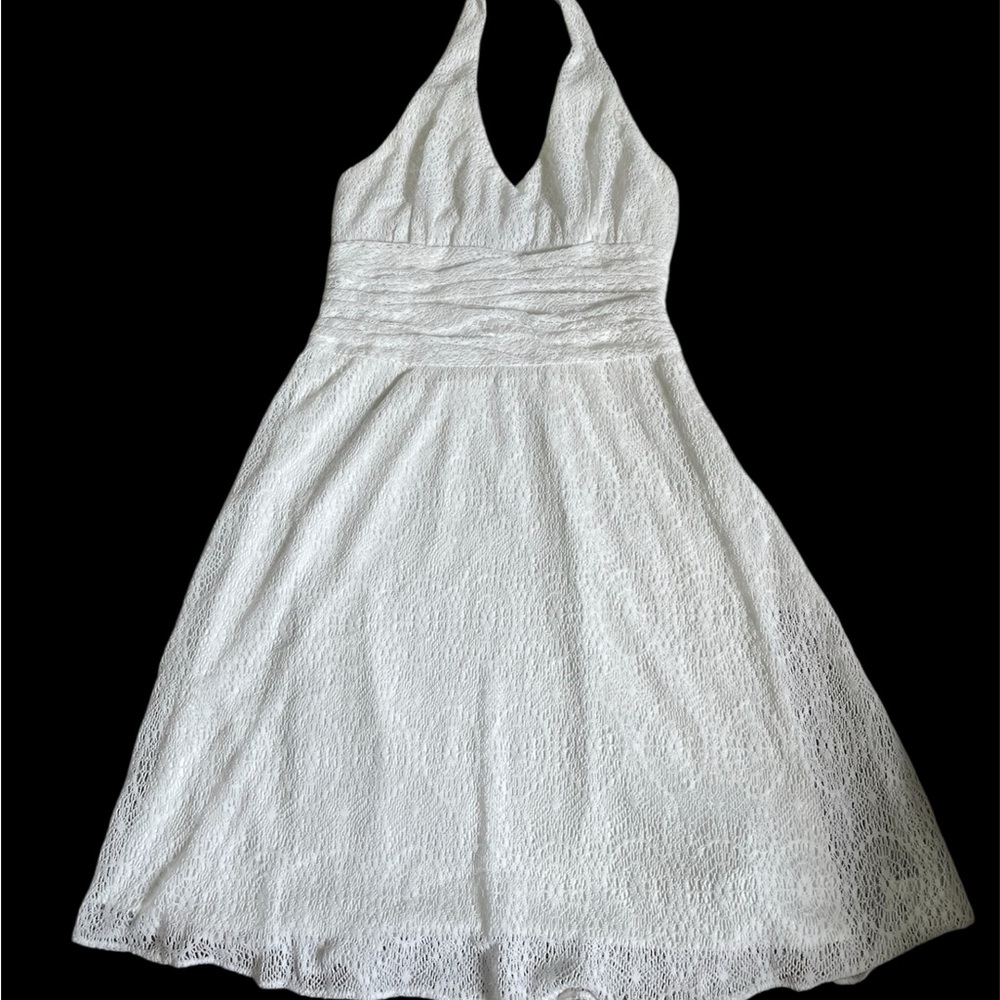 Nine West White Lace Backless Dress